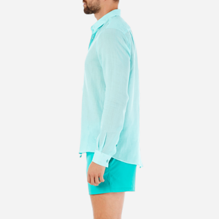Others Solid - Unisex Linen Voile Shirt Solid, Lagoon supp3 Others Solid - Unisex Linen Voile Shirt Solid, Lagoon supp3