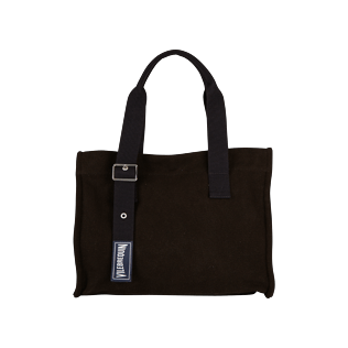 Altri Unita - Borsa da spiaggia piccola in cotone tinta unita, Nero front Altri Unita - Borsa da spiaggia piccola in cotone tinta unita, Nero front