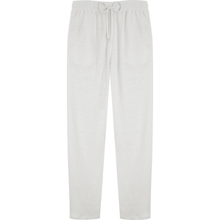 Men Others Solid - Unisex Linen Jersey Pants Solid, White front view