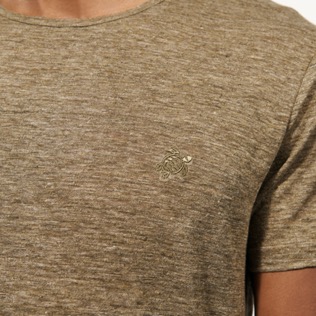 Uomo Altri Unita - T-shirt unisex in jersey di lino tinta unita, Pepper heather dettagli vista 3