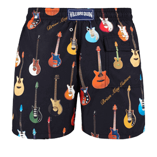 Men Classic Printed - Men swimtrunks Brian May Guitars, Black back Men Classic Printed - Men swimtrunks Brian May Guitars, Black back