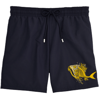 Homme Classique Moorea Brodé - Maillot de bain Broderie Placée Prehistoric Fish, Bleu marine front Homme Classique Moorea Brodé - Maillot de bain Broderie Placée Prehistoric Fish, Bleu marine front