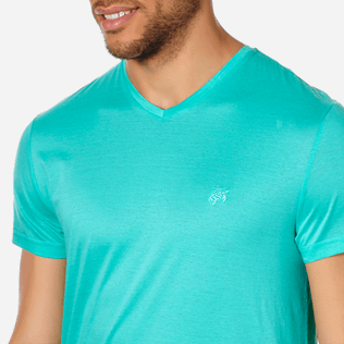 Uomo Altri Unita - T-shirt uomo con scollo a V in cotone mercerizzato tinta unita, Veronese green supp1 Uomo Altri Unita - T-shirt uomo con scollo a V in cotone mercerizzato tinta unita, Veronese green supp1