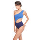 女款 One piece 纯色 - 女士纯色连体泳衣, Batik blue 正面穿戴视图