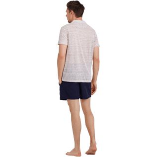 Men Others Solid - Men Linen Jersey Polo shirt Solid, Heather grey backworn Men Others Solid - Men Linen Jersey Polo shirt Solid, Heather grey backworn