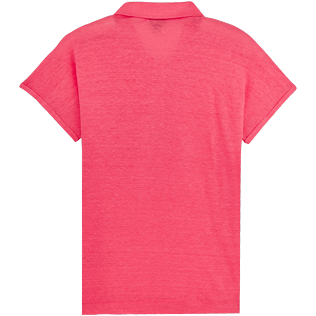 Donna Altri Unita - Polo donna in lino tinta unita, Ibisco back Donna Altri Unita - Polo donna in lino tinta unita, Ibisco back