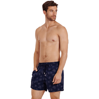 Hombre Clásico stretch Estampado - Men Swimwear Stretch Diamond Turtles, Azul marino frontworn Hombre Clásico stretch Estampado - Men Swimwear Stretch Diamond Turtles, Azul marino frontworn