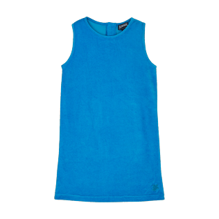 Girls Others Solid - Girls Terry Cloth Sleevless Dress Solid, Hawaii blue front Girls Others Solid - Girls Terry Cloth Sleevless Dress Solid, Hawaii blue front