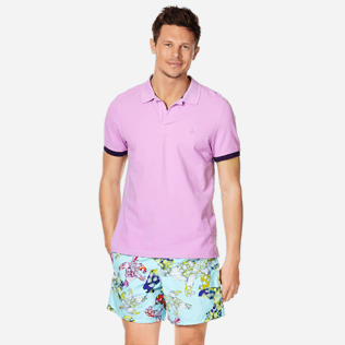 Men Others Solid - Men Cotton Polo Shirt Solid, Cyclamen frontworn Men Others Solid - Men Cotton Polo Shirt Solid, Cyclamen frontworn