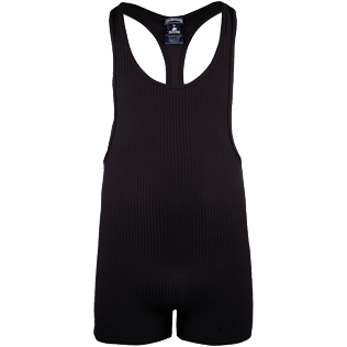 Hombres One Piece Estampado - Bañador de una sola pieza con estampado French Riviera para hombre, Negro front Hombres One Piece Estampado - Bañador de una sola pieza con estampado French Riviera para hombre, Negro front