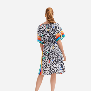 Women Others Printed - Women Cover-up Leopard and Rainbow - Vilebrequin x JCC+ - Limited Edition, White backworn Women Others Printed - Women Cover-up Leopard and Rainbow - Vilebrequin x JCC+ - Limited Edition, White backworn