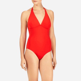 Women One Piece Solid - Solid shaping One piece, Poppy red supp1 Women One Piece Solid - Solid shaping One piece, Poppy red supp1