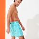 Men Classic Embroidered - Men Swim Trunks Embroidered 1999 Focus - Limited Edition, Lazulii blue back worn view