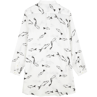 Donna Altri Ricamato - Camicia donna in lino con colletto rigido e ricamo Fish Dance, Bianco back Donna Altri Ricamato - Camicia donna in lino con colletto rigido e ricamo Fish Dance, Bianco back
