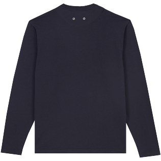Bild von Herren Andere Bestickt - Solid T-Shirt aus Baumwolle mit aufgestickter Schildkröte für Herren, Marineblau Rückansicht Bild von Herren Andere Bestickt - Solid T-Shirt aus Baumwolle mit aufgestickter Schildkröte für Herren, Marineblau Rückansicht