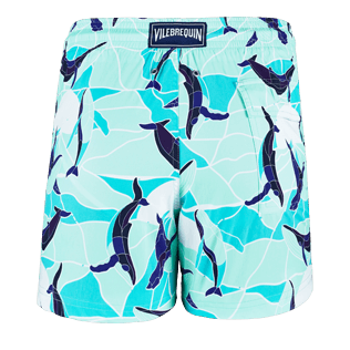 Men Classic / Moorea Printed - Men Stretch Swimwear Magic Whales, Lagoon back Men Classic / Moorea Printed - Men Stretch Swimwear Magic Whales, Lagoon back