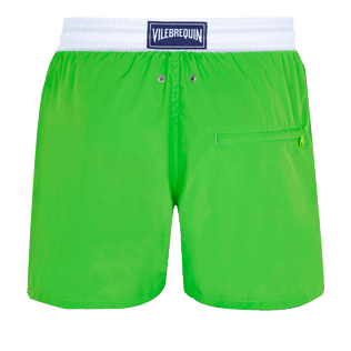 Hombre Clásico ultra ligero Liso - Bañador ultraligero y plegable con estampado de dos colores lisos fosforescentes para hombre, Verde fluorescente back Hombre Clásico ultra ligero Liso - Bañador ultraligero y plegable con estampado de dos colores lisos fosforescentes para hombre, Verde fluorescente back