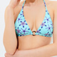 Women Halter Printed - Women Halter Bikini Top Starfish Dance, Lazulii blue frontworn Women Halter Printed - Women Halter Bikini Top Starfish Dance, Lazulii blue frontworn