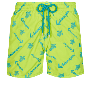 Bild von Herren Klassische Bestickt - Vilebrequin Badeshorts mit Stickerei für Herren – Limited Edition, Lemongrass Vorderansicht Bild von Herren Klassische Bestickt - Vilebrequin Badeshorts mit Stickerei für Herren – Limited Edition, Lemongrass Vorderansicht