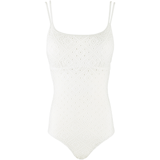Femme UNE PIECE Brodé - Maillot de bain Une pièce décolleté arrondi Femme Broderies Anglaises, Blanc front Femme UNE PIECE Brodé - Maillot de bain Une pièce décolleté arrondi Femme Broderies Anglaises, Blanc front