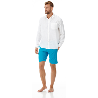 Men Others Solid - Men Non-Iron Linen Shirt, White frontworn Men Others Solid - Men Non-Iron Linen Shirt, White frontworn