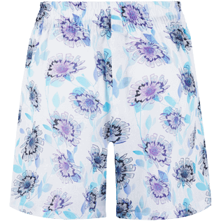 Flash Flowers Bermudashorts aus Leinen für Damen Purple blue Rückansicht
