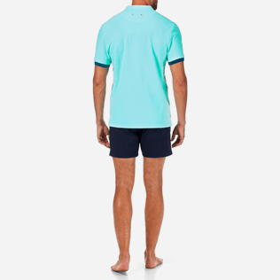 Men Others Solid - Solid Cotton pique polo, Lagoon backworn Men Others Solid - Solid Cotton pique polo, Lagoon backworn