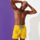 Men Classic Embroidered - Men Swimwear Embroidered Kaleidoscope - Limited Edition, Yellow front worn view