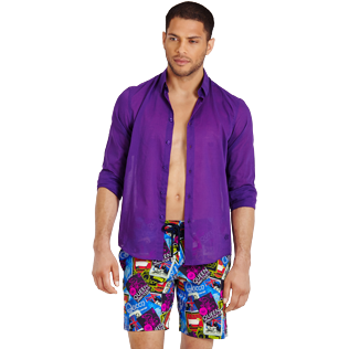 Andere Uni - Unisex Solid Hemd aus Baumwollschleier, Pflaume supp7 Andere Uni - Unisex Solid Hemd aus Baumwollschleier, Pflaume supp7