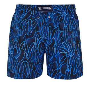 Hombre Clásico stretch Estampado - Bañador elástico con estampado Vilebrequin x Hunt Slonem Gershwin para hombre, Azul marino back Hombre Clásico stretch Estampado - Bañador elástico con estampado Vilebrequin x Hunt Slonem Gershwin para hombre, Azul marino back