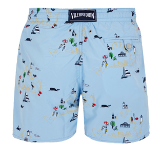Hombre 017 Bordado - Bañador bordado con estampado Martha's Vineyard para hombre - Edición limitada, Cielo azul back Hombre 017 Bordado - Bañador bordado con estampado Martha's Vineyard para hombre - Edición limitada, Cielo azul back