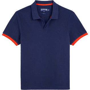 Men Others Solid - Men Cotton Pique Polo Shirt Solid, Navy / red front Men Others Solid - Men Cotton Pique Polo Shirt Solid, Navy / red front