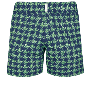 Men Others Printed - Men Flat Belt Stretch Swim Trunks Fish Foot, Navy front view