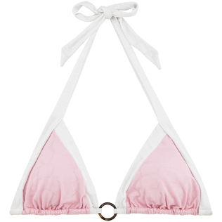 Mujer Tops Liso - Top de bikini de triángulo bicolor con estampado Jacquard Turtles Scales, Peony front Mujer Tops Liso - Top de bikini de triángulo bicolor con estampado Jacquard Turtles Scales, Peony front