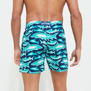 男款 Others 印制 - 男士 Requins 3D 游泳短裤, Navy 背面穿戴视图