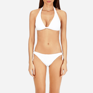 Donna Foulard Ricamato - Top bikini donna a triangolo ricamato stile sangallo, Bianco supp1 Donna Foulard Ricamato - Top bikini donna a triangolo ricamato stile sangallo, Bianco supp1