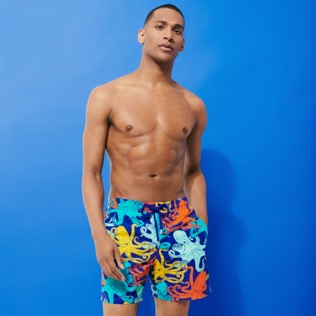 Men Others Printed - Men Swim Shorts Octopussy, Purple blue front worn view