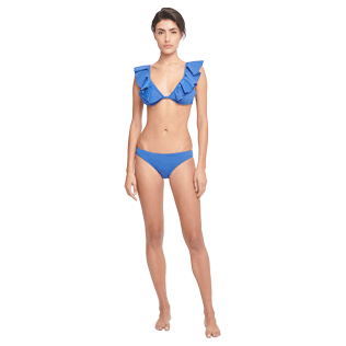 女款 Classic brief 纯色 - 女士纯色比基尼三角泳裤, Batik blue 细节视图6