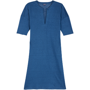 Mujer Autros Liso - Vestido de playa en lino de color liso para mujer, Goa front Mujer Autros Liso - Vestido de playa en lino de color liso para mujer, Goa front