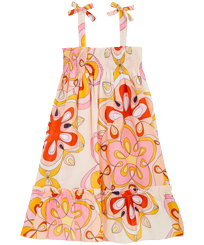 Mädchen Andere Bedruckt - Kaleidoscope Kleid aus Baumwolle für Mädchen, Camellia Vorderansicht