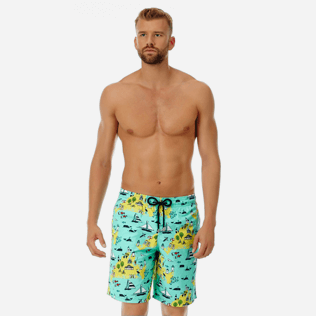 Hombre Clásico largon Estampado - Bañador largo con estampado 12.7 Martha's Vineyard para hombre, Menta frontworn Hombre Clásico largon Estampado - Bañador largo con estampado 12.7 Martha's Vineyard para hombre, Menta frontworn