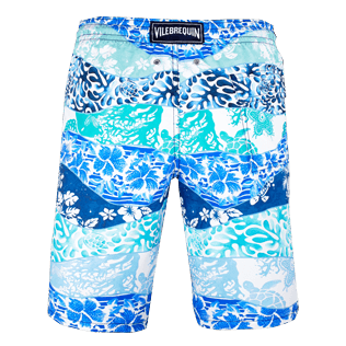 Hombre Corte Largo Estampado - Bañador largo con estampado Vague Heritage para hombre, Azul marino back Hombre Corte Largo Estampado - Bañador largo con estampado Vague Heritage para hombre, Azul marino back