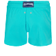 Uomo Altri Unita - Costume da bagno corto uomo stretch e aderente a tinta unita, Azzurro vista posteriore