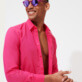 Hombre Autros Liso - Camisa en gasa de algodón de color liso unisex, Shocking pink detalles vista 2