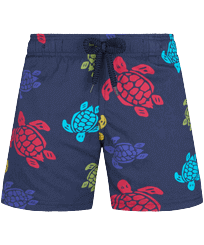 Boys Stretch classic Printed - Boys Stretch Swim Shorts Ronde Des Tortues, Navy front view