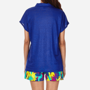 Damen Andere Uni - Solid Polohemd aus Leinenjersey für Damen, Neptune blue supp2 Damen Andere Uni - Solid Polohemd aus Leinenjersey für Damen, Neptune blue supp2
