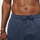 Men Others Solid - Unisex Linen Pants Solid, Navy heather details view 4