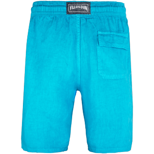 Men Others Solid - Men Italian Pockets Linen Bermuda Shorts Solid, Curacao back Men Others Solid - Men Italian Pockets Linen Bermuda Shorts Solid, Curacao back