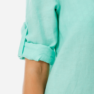 Women Others Solid - Women Long Linen Shirt Solid, Mint supp1 Women Others Solid - Women Long Linen Shirt Solid, Mint supp1