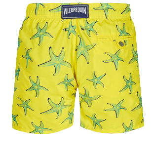 Men Classic Embroidered - Men Swim Trunks Embroidered 1997 Starlettes - Limited Edition, Lemon back view